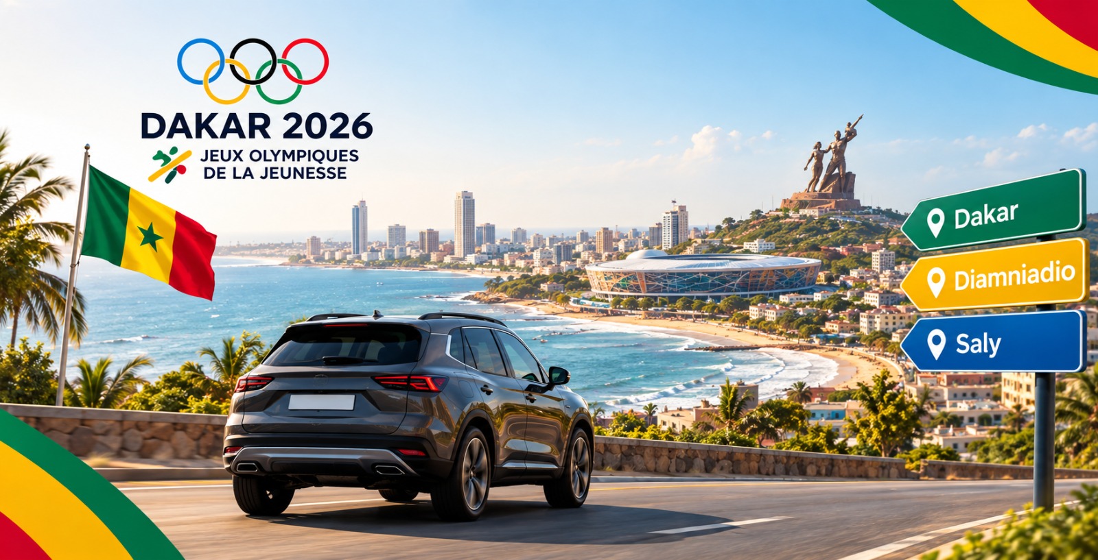 Mobilité JOJ Dakar 2026 Location de voiture jeux olympiques de la jeunesse 2026